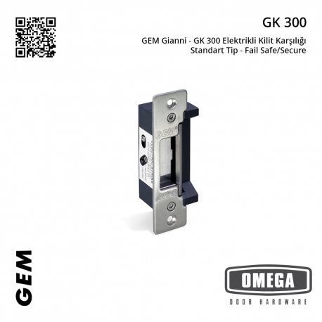 GEM Gianni - GK 300 Elektrikli Kilit Karşılığı - Standart Tip - Fail Safe/Secure