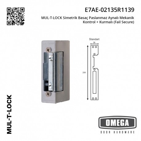 MUL-T-LOCK Simetrik Basaç Paslanmaz Aynalı Mekanik Kontrol + Kurmalı (Fail Secure)