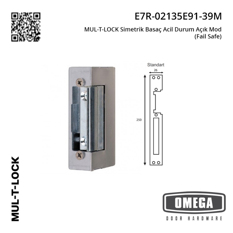 MUL-T-LOCK Simetrik Basaç Acil Durum Açık Mod (Fail Safe)