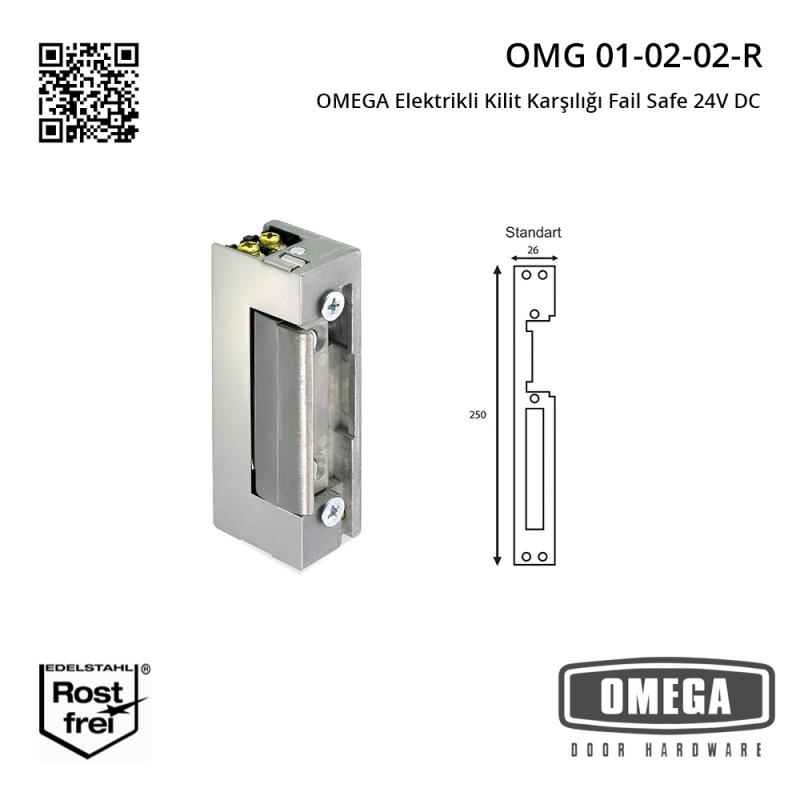 OMEGA Elektrikli Kilit Karşılığı Fail Safe 24V DC