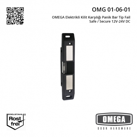 OMEGA Elektrikli Kilit Karşılığı Panik Bar Tip Fail Safe / Secure 12V-24V DC