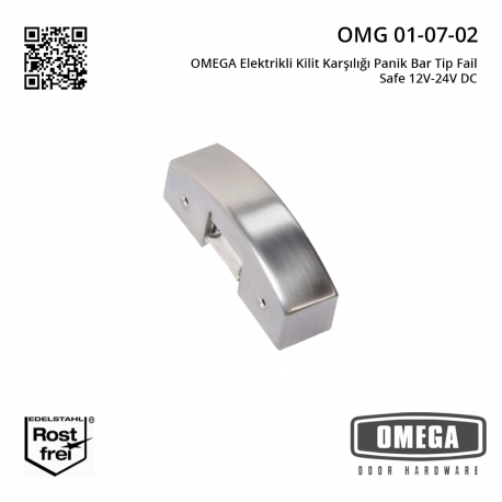 OMEGA Elektrikli Kilit Karşılığı Panik Bar Tip Fail Safe 12V-24V DC