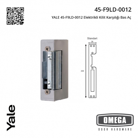 YALE 45-F9LD-0012 Elektrikli Kilit Karşılığı Bas Aç
