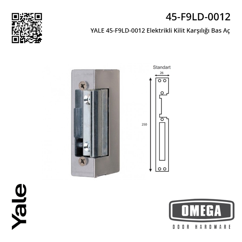 YALE 45-F9LD-0012 Elektrikli Kilit Karşılığı Bas Aç